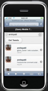 jquery mobile twitter app iphone view